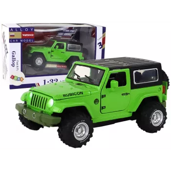 LEAN TOYS Visureigis Automobilis su Baterijomis, Trinties Pavara, Metalinis, Žalias, 1:32