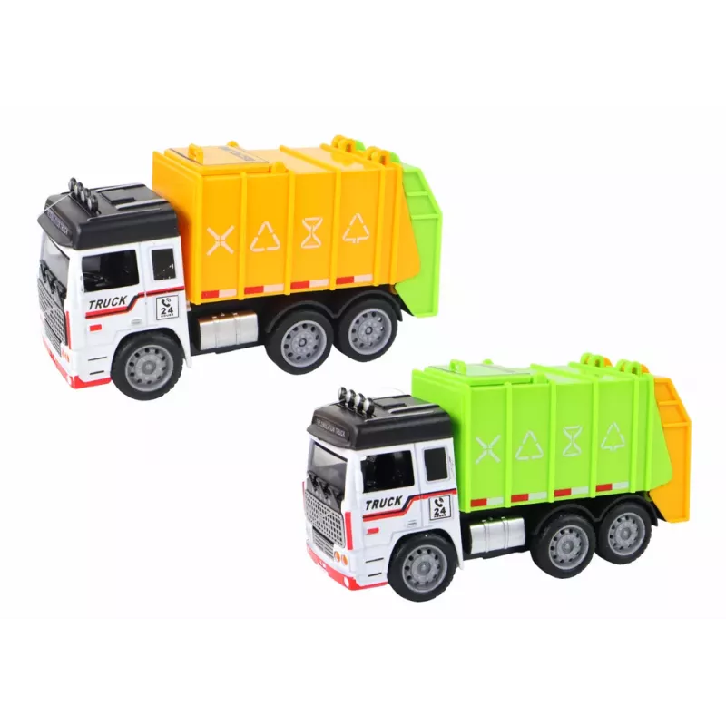 LEAN TOYS Šiukšliavežis su priekaba 2 spalvos