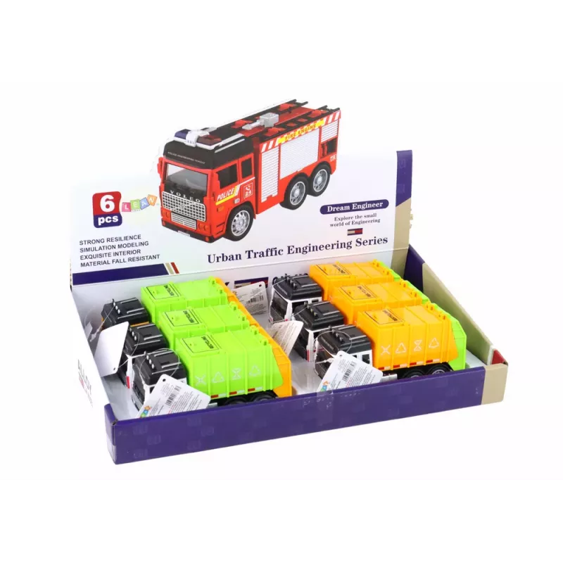 LEAN TOYS Šiukšliavežis su priekaba 2 spalvos
