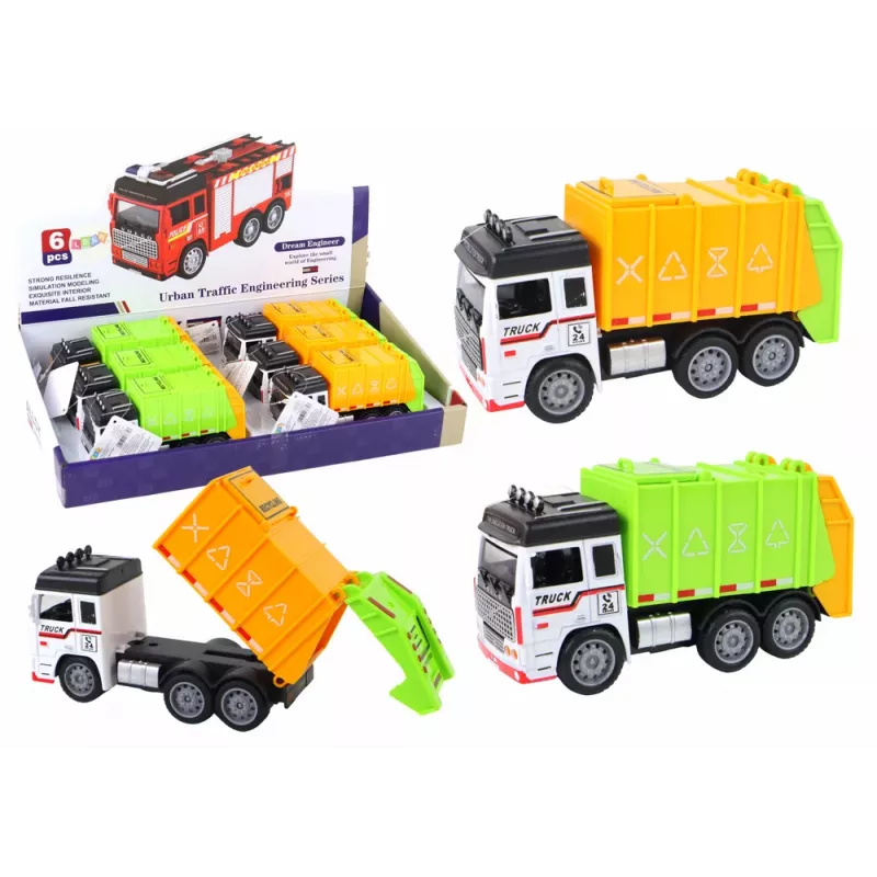 LEAN TOYS Šiukšliavežis su priekaba 2 spalvos