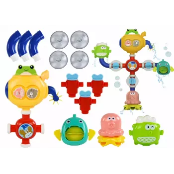 LEAN TOYS Overflow Bath Water Toy Robot Suction Cups