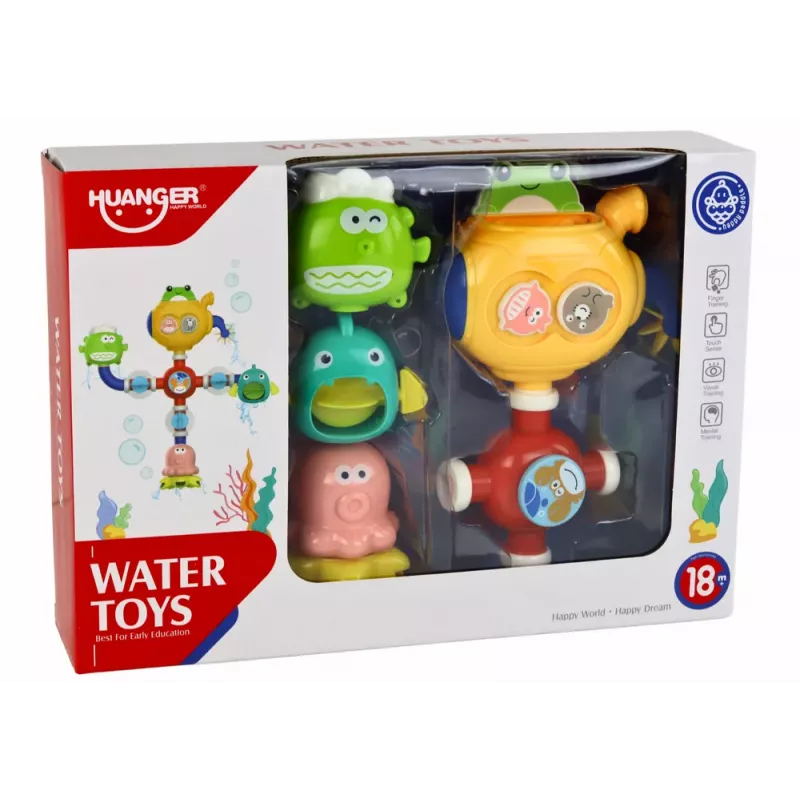 LEAN TOYS Overflow Bath Water Toy Robot Suction Cups