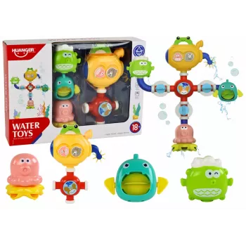 LEAN TOYS Overflow Bath Water Toy Robot Suction Cups