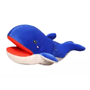 LEAN TOYS Plush Mascot Blue Whale Hand Puppet 30 cm
