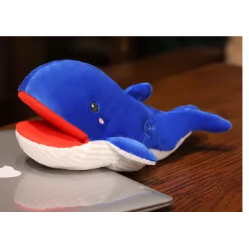LEAN TOYS Plush Mascot Blue Whale Hand Puppet 30 cm