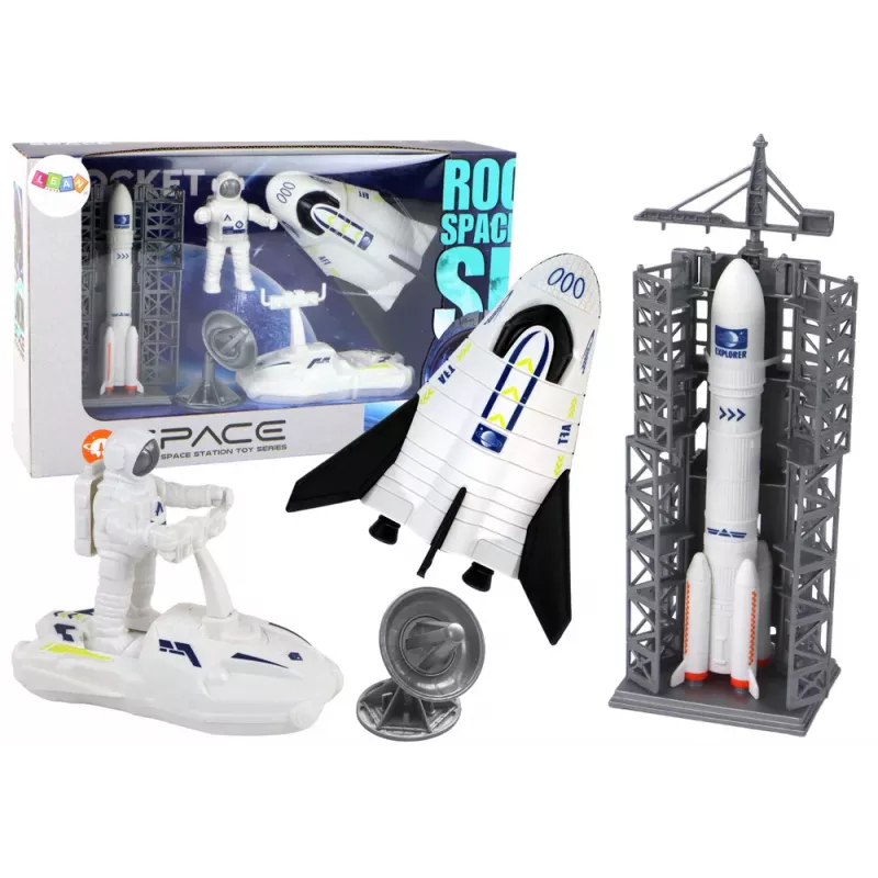 LEAN TOYS Space Mission Set Space Rocket Astronaut Spaceship 5 pcs