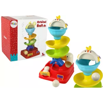 LEAN TOYS Sensorinis žaislas Krintantis rutulys Vištos čiuožykla
