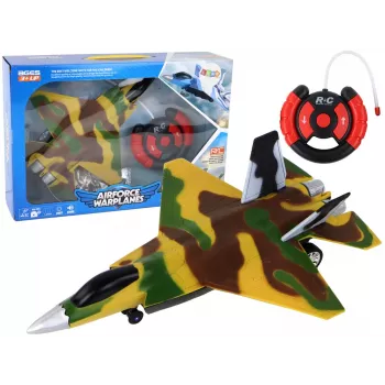 LEAN TOYS Valdomas RC Naikintuvas Karinis Lėktuvas Moro - F-22 Raptor 2.4 GHz EPP Putplastis