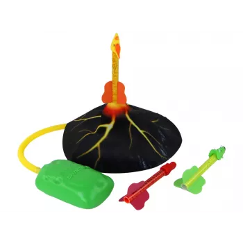 LEAN TOYS Volcano Launcher Rocket Dinosaurs Game – ugnikalnio raketų paleidimo priemonė su dinozaurais
