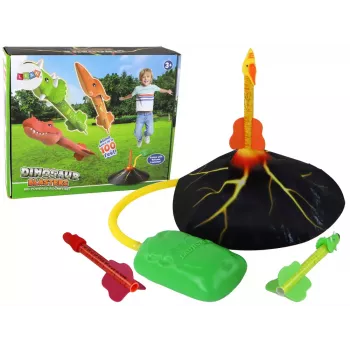 LEAN TOYS Volcano Launcher Rocket Dinosaurs Game – ugnikalnio raketų paleidimo priemonė su dinozaurais
