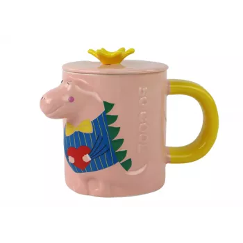 LEAN TOYS Dinosaur Pink Infuser Mug 400 ml