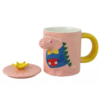 LEAN TOYS Dinosaur Pink Infuser Mug 400 ml