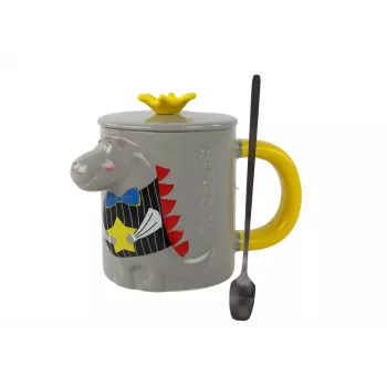 LEAN TOYS Gray Dinosaur Infuser Mug 400 ml