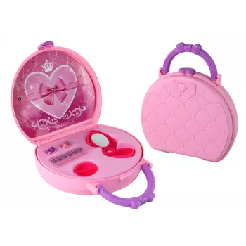 LEAN TOYS Grožio rinkinys lagamine su aksesuarais, žiedais ir tatuiruotėmis