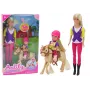 LEAN TOYS Anlily lėlės rinkinys su vaiku ir poniu, arklių ferma