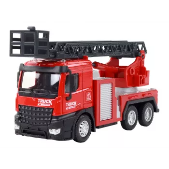 LEAN TOYS Red Fire Truck With Extendable Ladder Boom