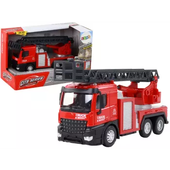LEAN TOYS Red Fire Truck With Extendable Ladder Boom
