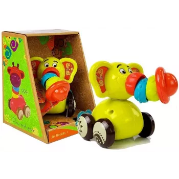 LEAN TOYS Žaislinis automobilis Dramblys kūdikiams Lankstus straublys