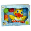 LEAN TOYS Duckie Bathing Set Cups - 3 sukraunami puodeliai ir čiulpiantis ančiukas voniai