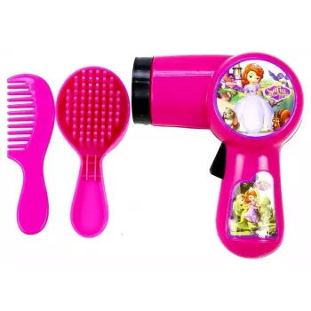 LEAN TOYS Princess in a Suitcase Set - Hair Dryer, Earrings, Headband, Pink