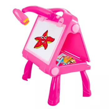 LEAN TOYS 4-in-1 Piešimo ir Tapybos Projektorinis Staliukas 49 cm