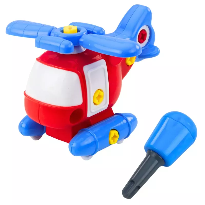 LEAN TOYS Sraigtasparnio išardymo ir surinkimo konstruktorius su atsuktuvu ir veržliarakčiu vaikams