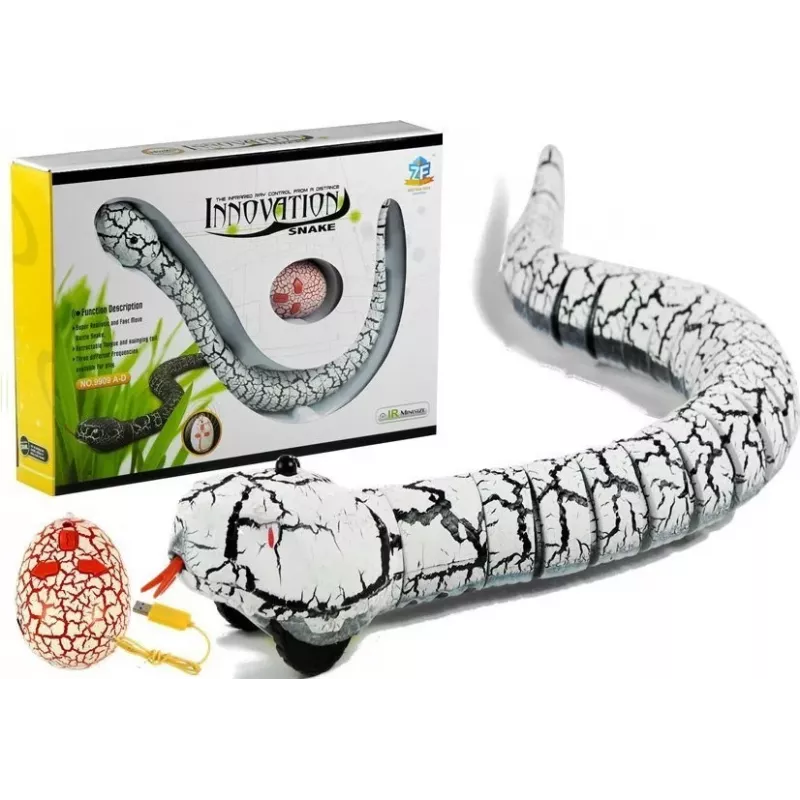 LEAN TOYS nuotolinio valdymo balta gyvatė
