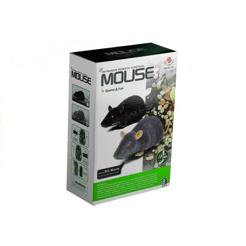 LEAN TOYS Big RC Mouse Toy Wheels Black - Make a Prank