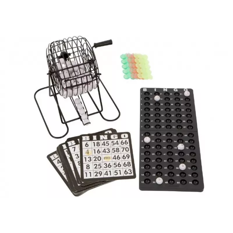 LEAN TOYS Metal Bingo Game Set Reusable Cards Lottery Machine