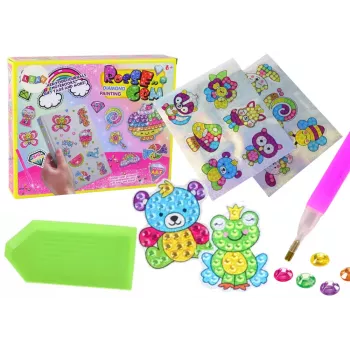 LEAN TOYS Set of DIY Diamond Stickers, Colorful Animals Stickers