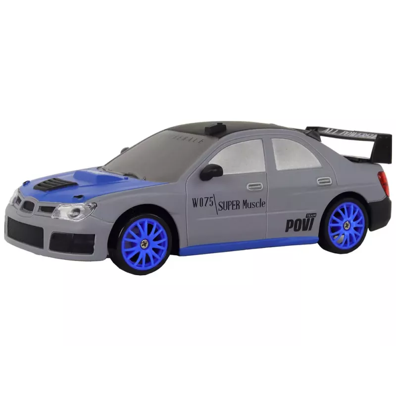 LEAN TOYS nuotoliniu valdymu sportinis automobilis R/C 1:24 pilkas su keičiamais ratais