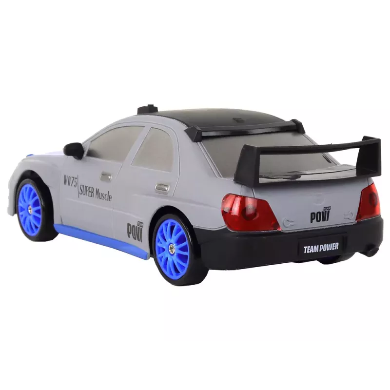 LEAN TOYS nuotoliniu valdymu sportinis automobilis R/C 1:24 pilkas su keičiamais ratais