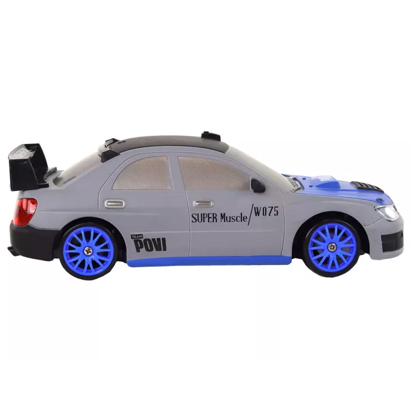 LEAN TOYS nuotoliniu valdymu sportinis automobilis R/C 1:24 pilkas su keičiamais ratais