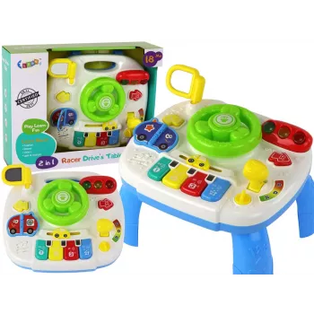 LEAN TOYS Educational Interactive Table 2in1 Board For Toddlers Steering Wheel