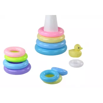 LEAN TOYS Pyramid Duck Puzzle 12 Circles 39cm x 17.5cm x 17.5cm