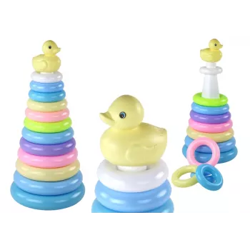 LEAN TOYS Pyramid Duck Puzzle 12 Circles 39cm x 17.5cm x 17.5cm
