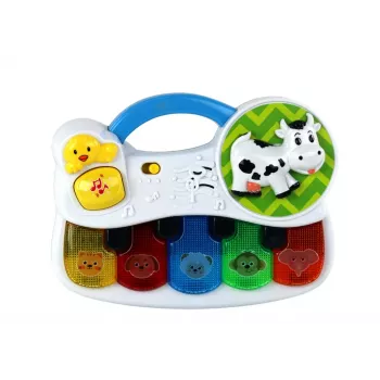 LEAN TOYS Small Piano For Toddlers, Animals, Lights, Sounds