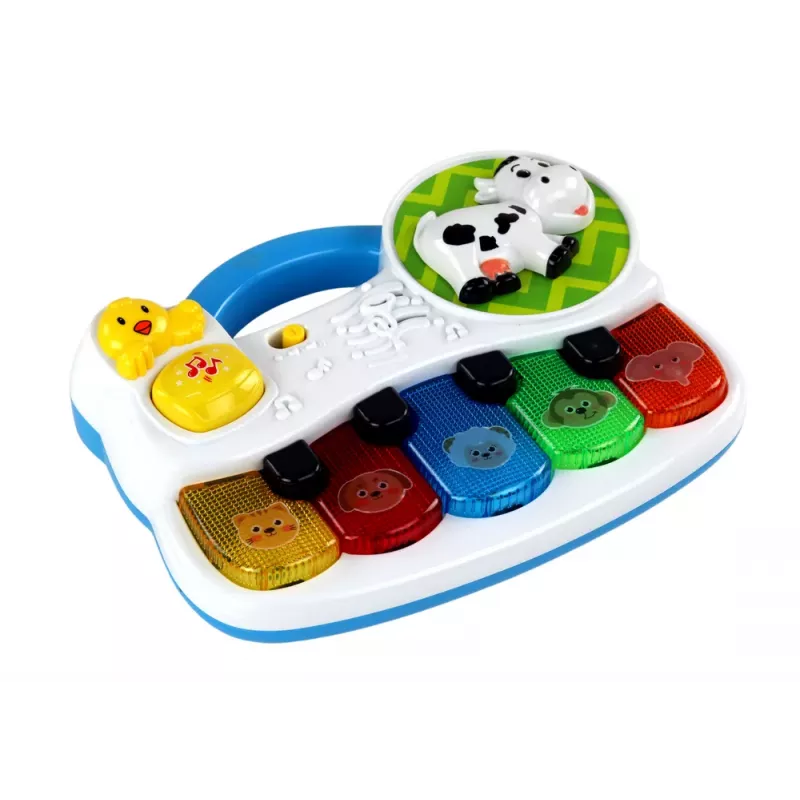 LEAN TOYS Small Piano For Toddlers, Animals, Lights, Sounds