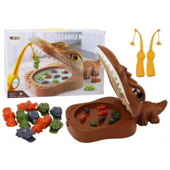 LEAN TOYS Crocodile Fishing Game Magnetic Brown Crocodile