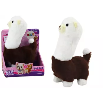LEAN TOYS Interactive Running Pet Llama Alpaca Brown 23cm