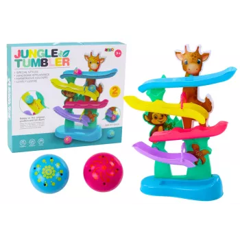 LEAN TOYS Ball Slide Giraffe Monkey Sounds Colorful
