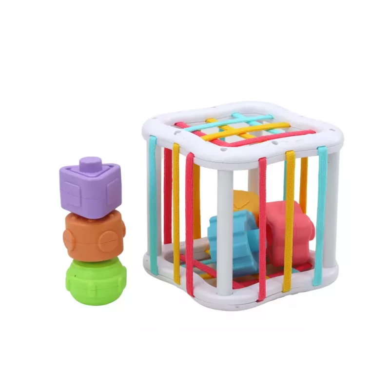 LEAN TOYS Sensomotorinių žaislų rinkinys Koala Tower Educational Cube Spinners