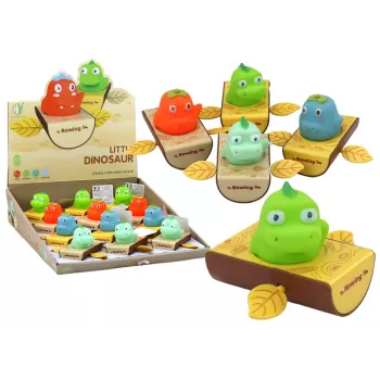 LEAN TOYS Wind-up Bath Toy Dinosaur in a Boat