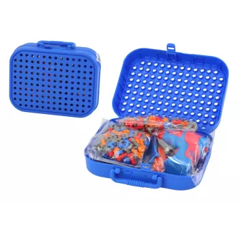 LEAN TOYS Suitcase Set DIY Puzzle Blocks Space Screwdriver 228 Pieces