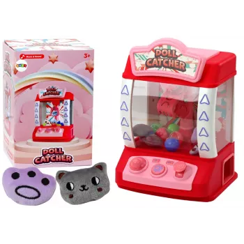 LEAN TOYS Mini Claw Machine for Catching Dolls, Gadgets, Stuffed Animals, Balls - Pink
