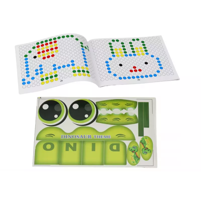 LEAN TOYS Educational Magnetic Board Dinosaur Pad Puzzle Green Beads