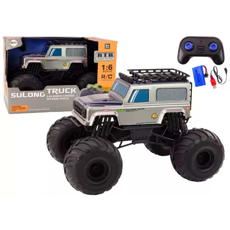 LEAN TOYS Large Off-Road Remote Controlled SUV 2.4G RC 1:6 Gray