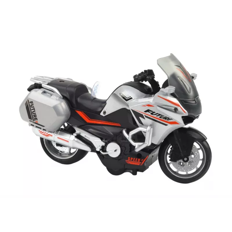 LEAN TOYS Policijos sportinis motociklas su inercine pavara, mastelis 1:10