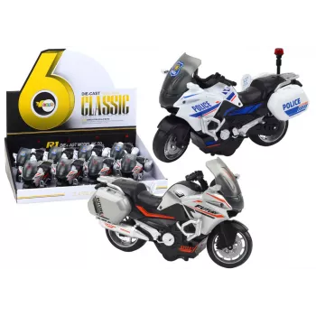 LEAN TOYS Policijos sportinis motociklas su inercine pavara, mastelis 1:10