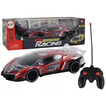 LEAN TOYS nuotoliniu valdymu sportinis automobilis 1:16 skalė raudonos lempos